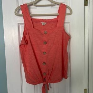 Salmon decorative tie at the front tank